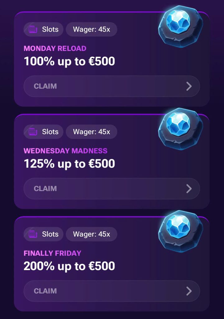 Promotion SPINTIME: Weekly deposit bonus up to 425%
